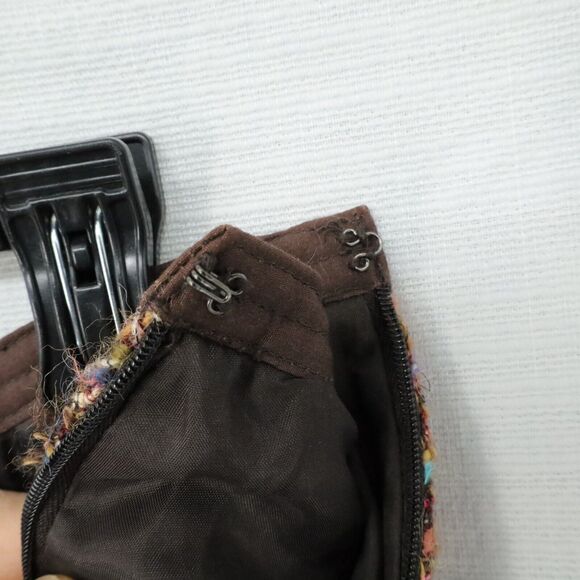 Cynthia Steffe Skirt Womens 8 Brown Gold Tweed Fringe Hem Lined Mohair Alpaca - Picture 13 of 15